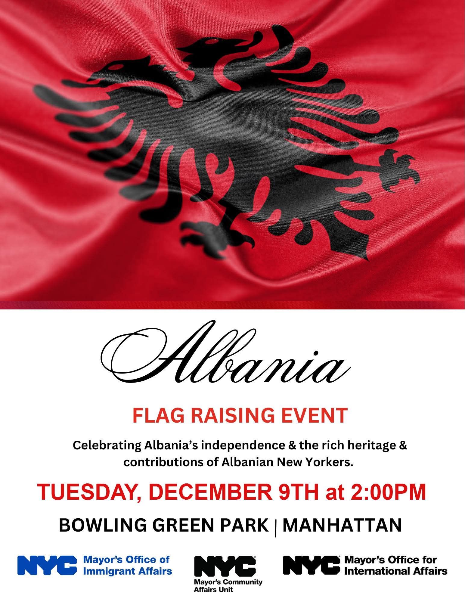 Mark Gjonaj fton komunitetin shqiptarë në ceremoninë e ngritjes së flamurit shqiptar në New York